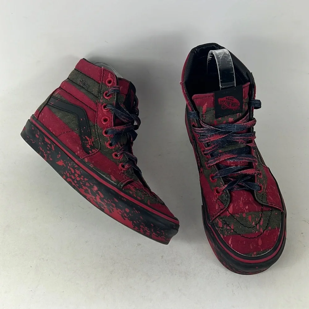 Vans x A Nightmare on Elm St red black collab sk8 hi sneakers women’s size 6.5